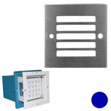 Φωτιστικό Χωνευτό Τετράγωνο με Γρίλιες LED 1W 230V Μπλέ φως Αλουμινίου Inox 9632 IP54